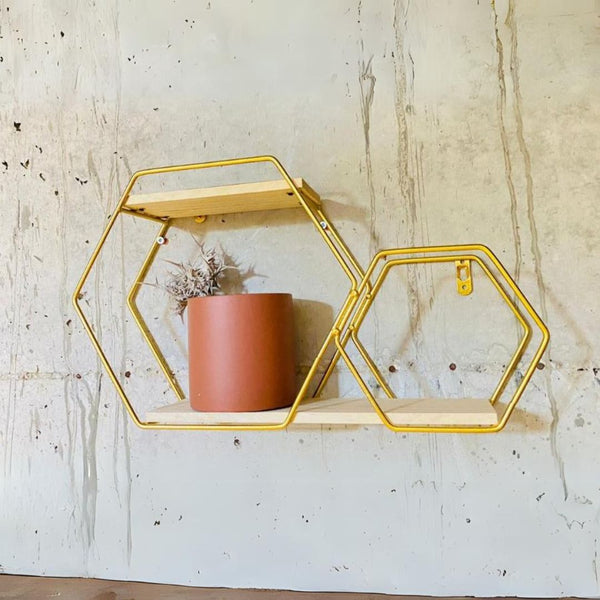 מדף תלייה דקורטיבי לצמחים מעץ